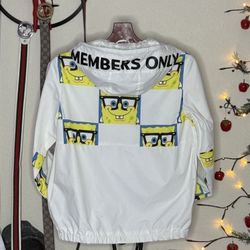 Members Only Nickelodeon SpongeBob SquarePants windbreaker Medium M New