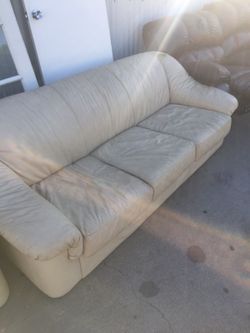 White leather couches