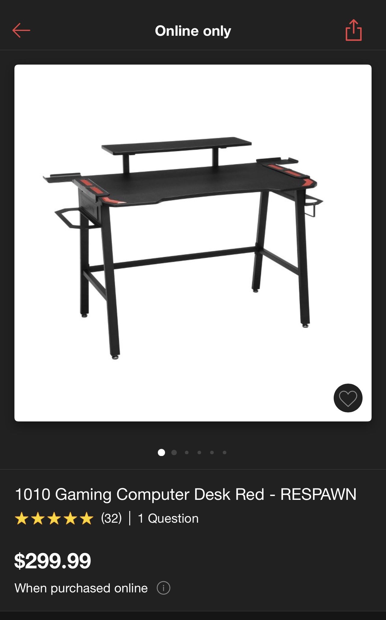 New & Assembled Gaming Desk
