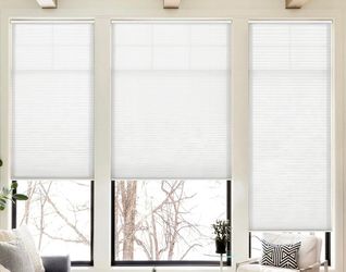 New 26" x 72" LazBlinds Cordless Cellular Honeycomb Window Shade – White