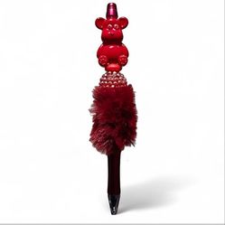 Teddy Bear Ballpoint Twist Pen Red Topper