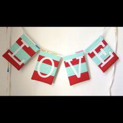 Handmade love bunting garland Home Decor Accents 