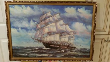 Oil painting wood framed