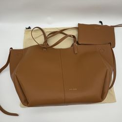 Polene Cyme Camel Textured Leather Tote