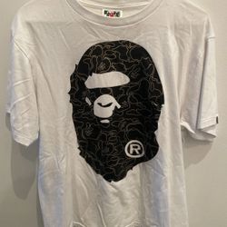 Bape Shirt. White, Black, and Gold. 