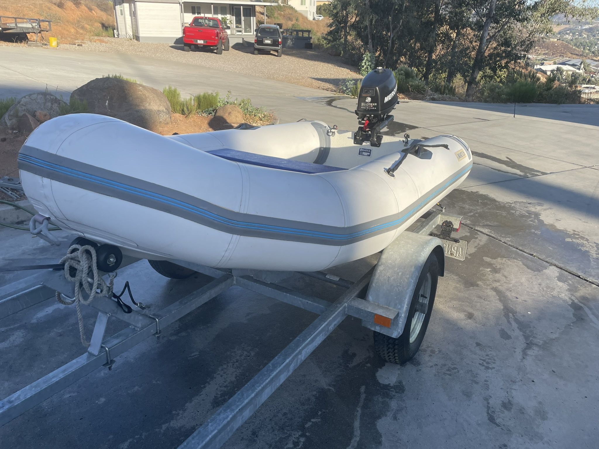 10’ Boat US Inflatable RIB Boat w/ Mercury 4hp