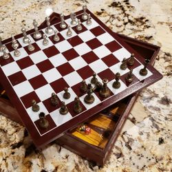 Wooden Chess Combo Board Games And NEW MONOPOLY STARWARS MANDALORIAN Board Game 