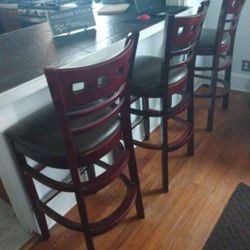 Cherry Wood Bar Stools 