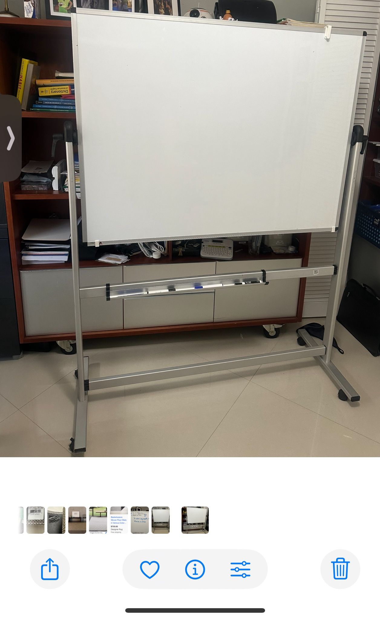 Whiteboard Magnet Dry Erase Board on Wheels