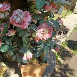 Artificial Rose Bush With Silk Flowers 30" In Height $25 FINAL PRICE 