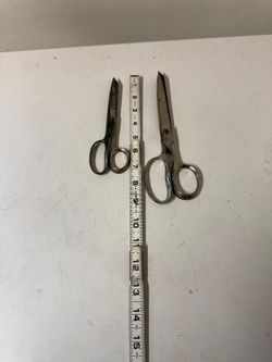 Antique Stainless Steel 9” & 7” Sewing Shears Very Sharp