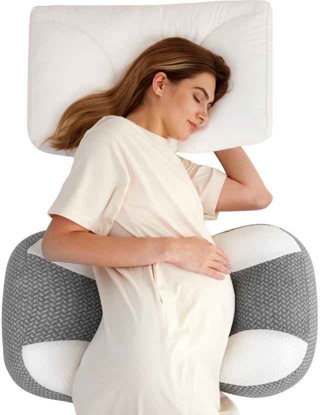W Shaped Pregnancy Pillow for Sleeping, Adjustable Maternity Pillow for Side Sleepers,