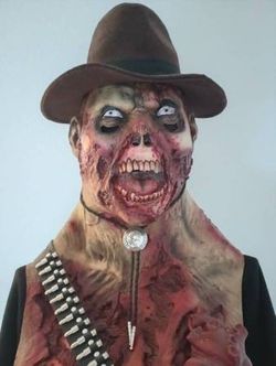 Leather seated Stool & Zombie Full Size Decor with Real Bolo Jewelry - $150 (Harahan)