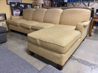BASSET Golden Feather Filled 4-Seat Sofa w/ Lounger