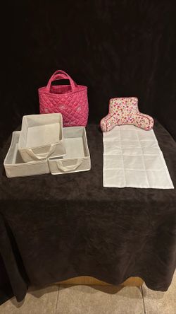 Doll Bed Pillow, Sheet, 3 Drawers For Under The Bed And Bag 