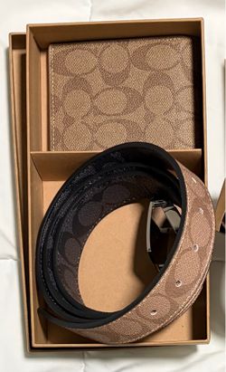 Brown Coach Wallet & Belt Set