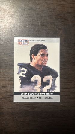 Marcus Allen Pro Set NFL Trading Card Raiders