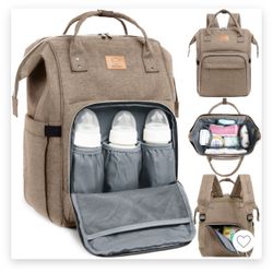 Keababies Diaper Bag Backpack (color: Coffee Brown) 