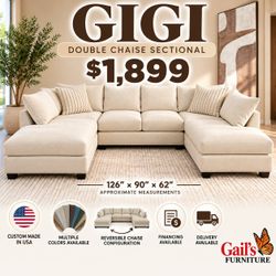 Comfortable Sectional with Doble Chaise – Made in USA