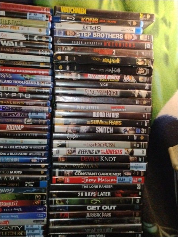 Hundreds Of DVDs, Blu-rays, And VHS Video TapesEtc