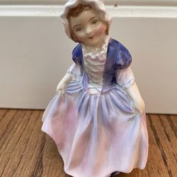Royal Doulton 4.5" Figurine Dinky Do Girl Purple Pink Dress No Box HN1678. Condition is pre owned and is overall in very solid and respectable shape f