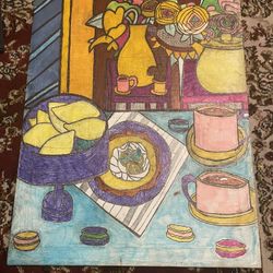 Golden Pie At Tea Time Painting