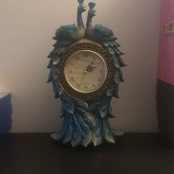 Twin Peacock Clock