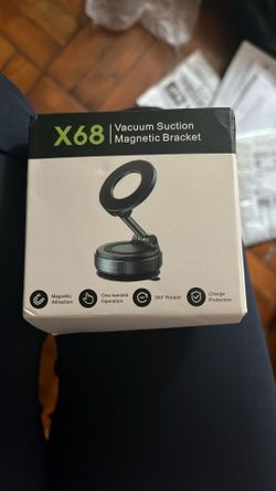 360° Magnetic Phone Holder with Vacuum Suction, Foldable Adjustable Car Mount Magnetic Bracket(X68 Black)