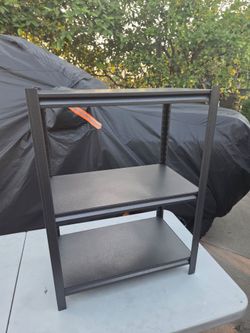 New 3-tier shelving storage!
Metal!
Adjustable shelves!

Dimensions:
23 1/8"  x 13 1/8" x 31 1/4" high