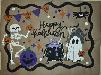 Handpainted Halloween Banner
