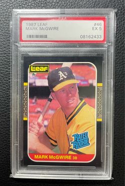 1987 Mark McGwire LEAF (Rare) Rated Rookie #46 PSA 5  - Check Card Condition - Card looks much better than Grade given