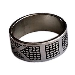 QUALITY  STAINLESS STEEL SILVER EXTRA WIDE ENGRAVED ETCHED NEW SIZE 6...