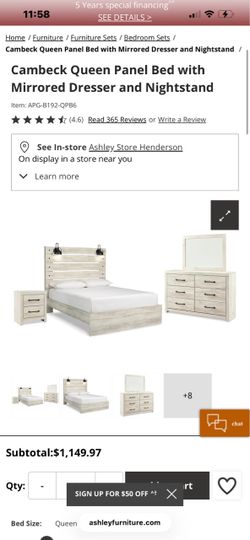 Ashley Cambeck Queen Panel Bedroom Set