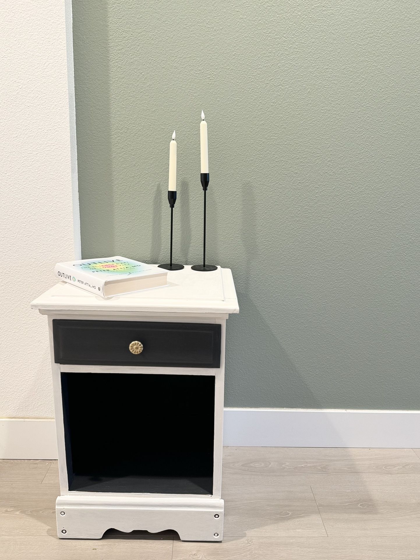 Farmhouse Style Rustic Wood End Table