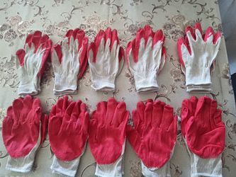 1 dozen red coating gloves, medium size