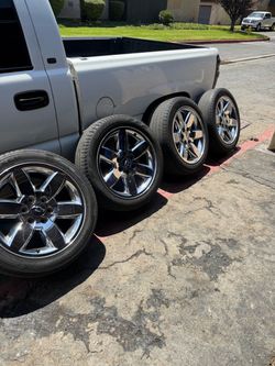 Chevy Chrome Wheels with Tires Set of 4