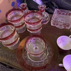 Red Clear Glass Set  