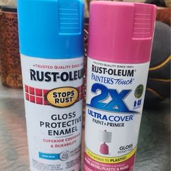 Rustoleum Spray Paint Can Gloss Blue Pink Primer