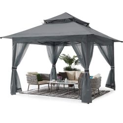 Grey Gazebo Canopy  Pop Up  13 X13