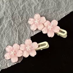 2pcs five-petal colorful duck clip, women's flower pattern hair accessories, women's hair accessories hair clip