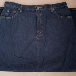 Liz Claiborne Dark Wash Maxi Jean Skirt, Size 16