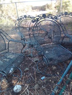 4 rod iron patio chairs