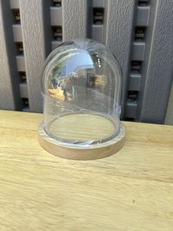 Wood glass cloche
