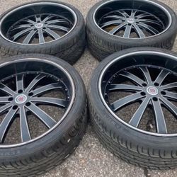 22” DODGE CHARGER MAGNUM CHALLENGER LINCOLN FORD CHRYSLER 300 SET WE FINANCE WHEELS RIMS TIRES 