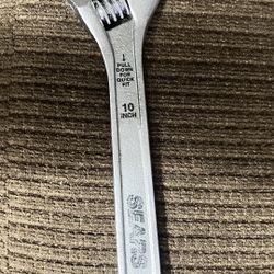 Like New 10” Adjustable Wrench 