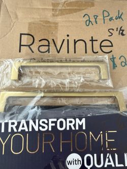 Ravinte 78 Cabinet Handles square design Kitchen Bath Drawer Cabinet Dresser Gold Color Pulls