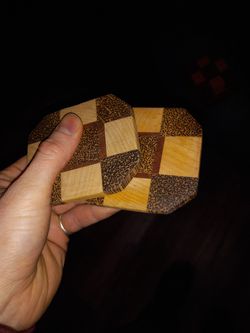 Cuatom Hand Made Wooden  Coasters  Thumbnail
