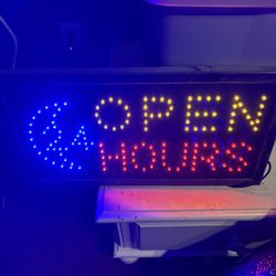 Open 24 Hours Flashing Sign