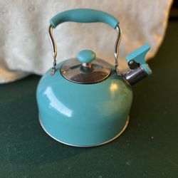 Mainstays Teal 1.8 Liter Stainless Steel Whistling Tea Kettle Turquoise