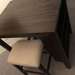 Table With With Side Shelf And Two Chairs